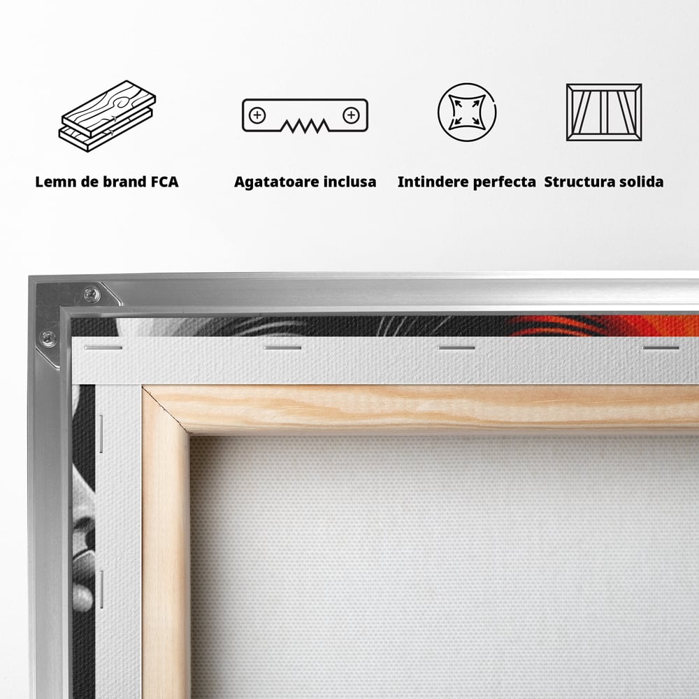 Tablou Canvas Premium, LuxCanva® G1161, Yin si Yang Feminin, Dualitate, Fete, Frumusete, Foc, Gheata, Opozitie, Dubla, Identitate, Lumini, Umbre, Stilizat, Armonie, Birou, Living, Dormitor