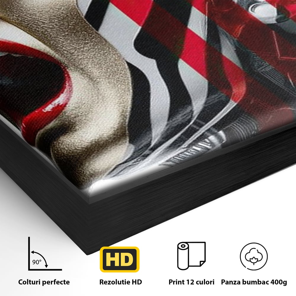 Tablou Canvas Premium, LuxCanva® G1162, Puterea Libertatii, Strigat, Viitor, Lanturi, Futurist, Rosu, Alb, Negru, Pasiune, Revolta, Punk, Metal, Urban, Rebeliune, Spirit, Birou, Living, Dormitor