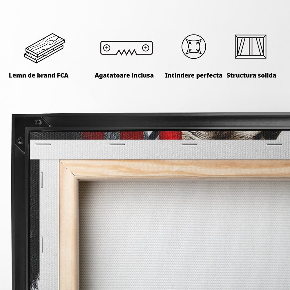 Tablou Canvas Premium, LuxCanva® G1162, Puterea Libertatii, Strigat, Viitor, Lanturi, Futurist, Rosu, Alb, Negru, Pasiune, Revolta, Punk, Metal, Urban, Rebeliune, Spirit, Birou, Living, Dormitor