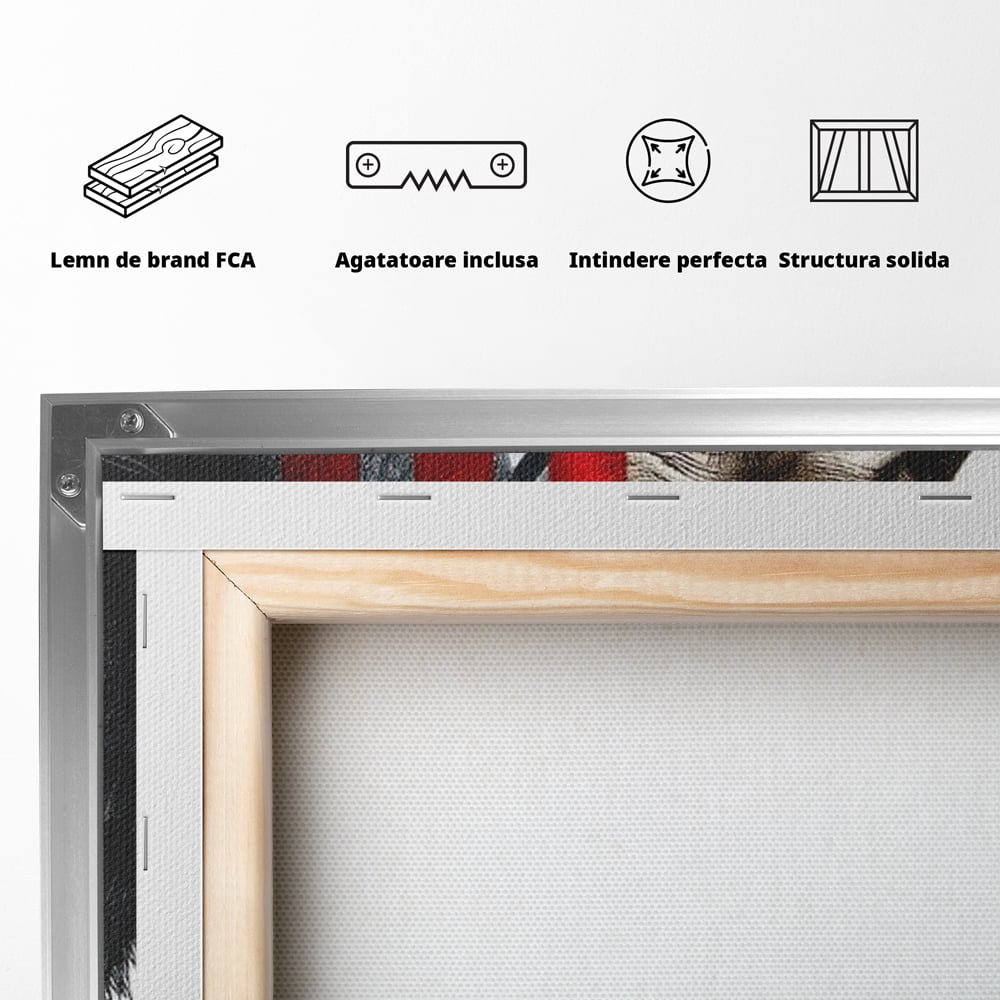 Tablou Canvas Premium, LuxCanva® G1162, Puterea Libertatii, Strigat, Viitor, Lanturi, Futurist, Rosu, Alb, Negru, Pasiune, Revolta, Punk, Metal, Urban, Rebeliune, Spirit, Birou, Living, Dormitor