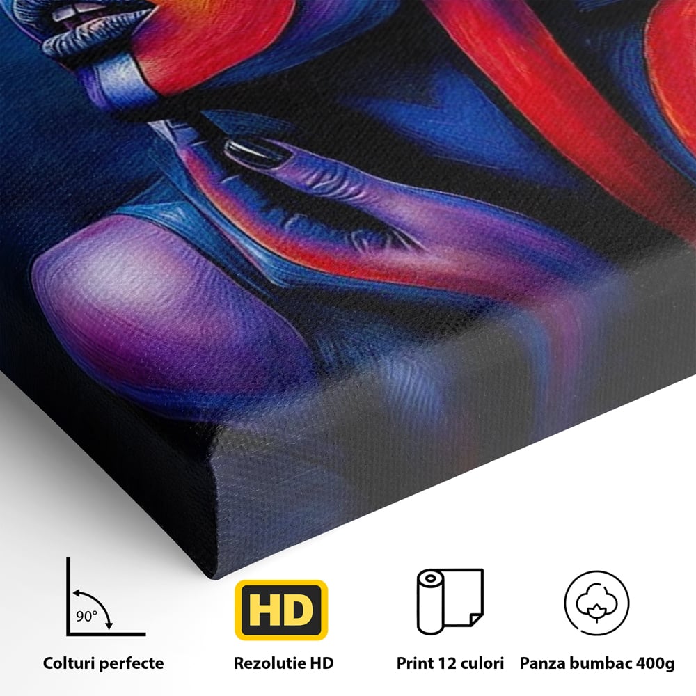 Tablou Canvas Premium, LuxCanva® G1165, O Clipa de Liniste, Tacere, Foc, Umbra, Stralucire, Interioara, Ea, Coloristica, Ganduri, Piele, Dor, Meditatie, Fotomodel, Birou, Living, Dormitor