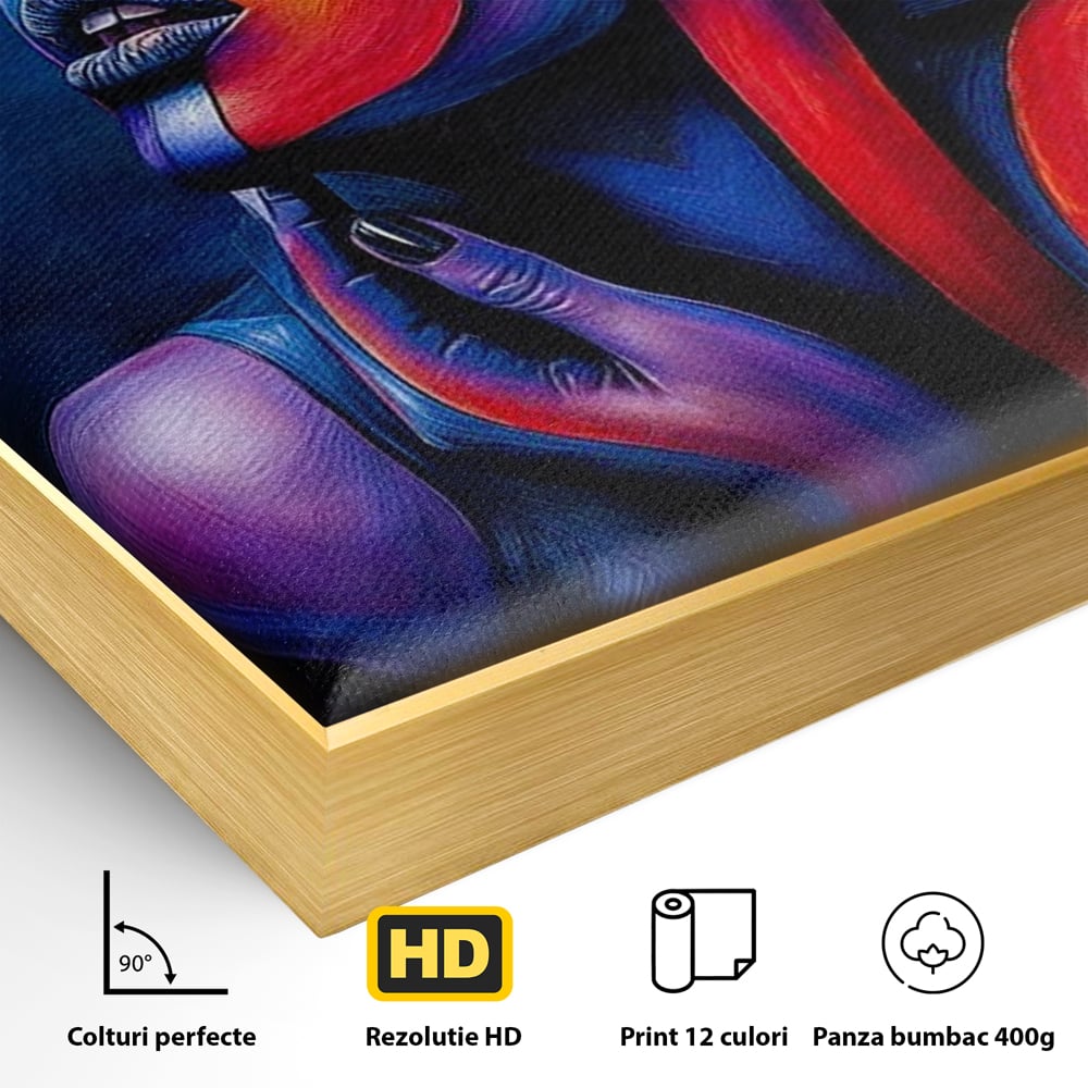 Tablou Canvas Premium, LuxCanva® G1165, O Clipa de Liniste, Tacere, Foc, Umbra, Stralucire, Interioara, Ea, Coloristica, Ganduri, Piele, Dor, Meditatie, Fotomodel, Birou, Living, Dormitor
