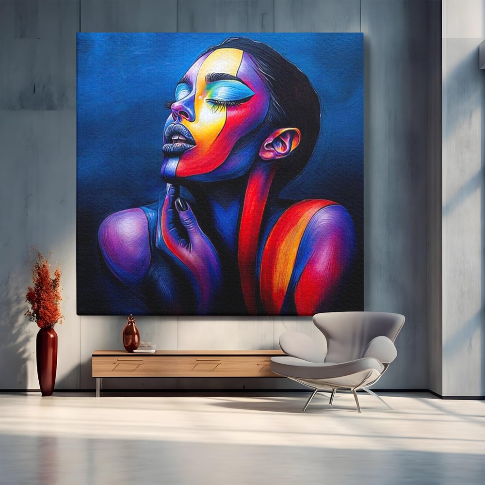 Tablou Canvas Premium, LuxCanva® G1165, O Clipa de Liniste, Tacere, Foc, Umbra, Stralucire, Interioara, Ea, Coloristica, Ganduri, Piele, Dor, Meditatie, Fotomodel, Birou, Living, Dormitor