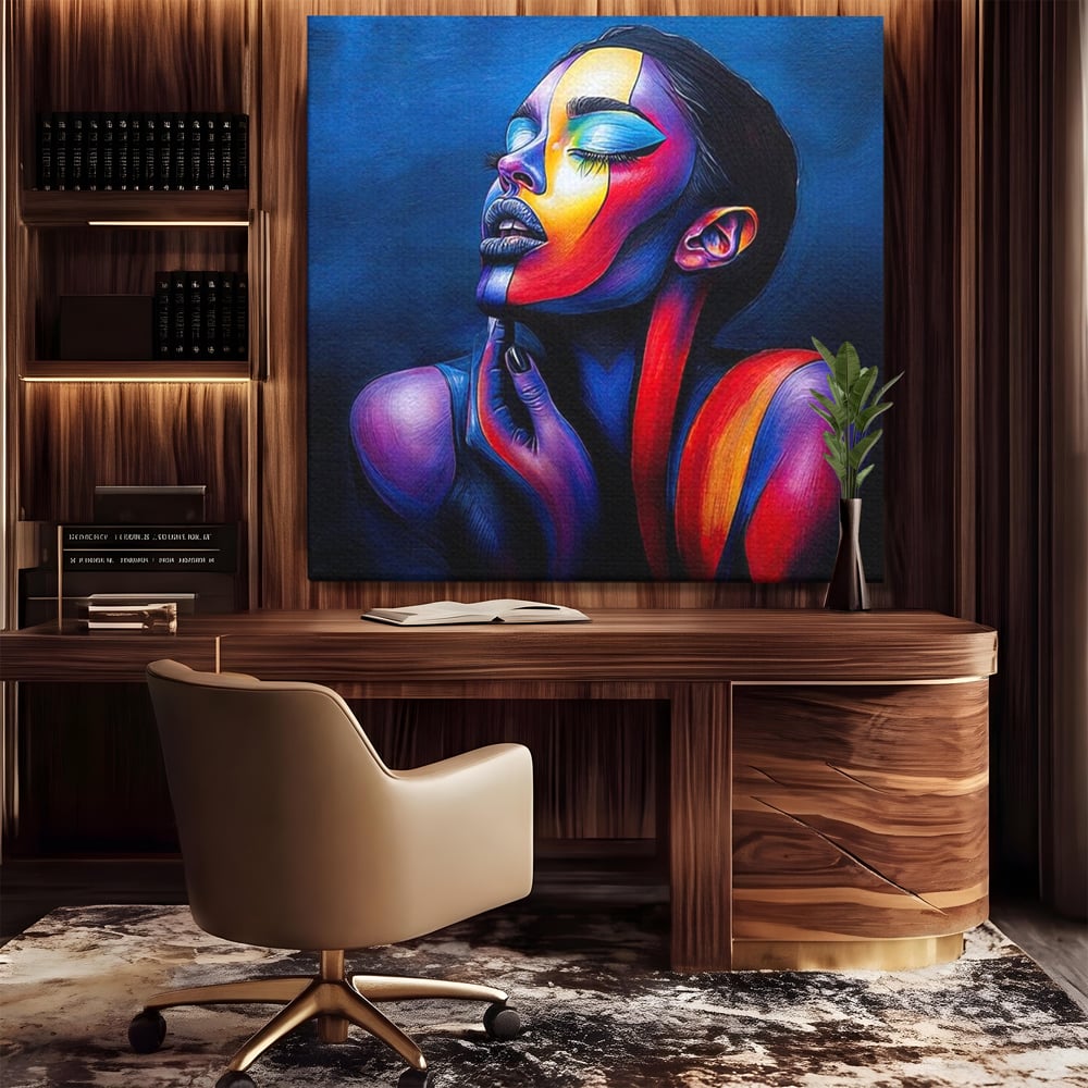 Tablou Canvas Premium, LuxCanva® G1165, O Clipa de Liniste, Tacere, Foc, Umbra, Stralucire, Interioara, Ea, Coloristica, Ganduri, Piele, Dor, Meditatie, Fotomodel, Birou, Living, Dormitor