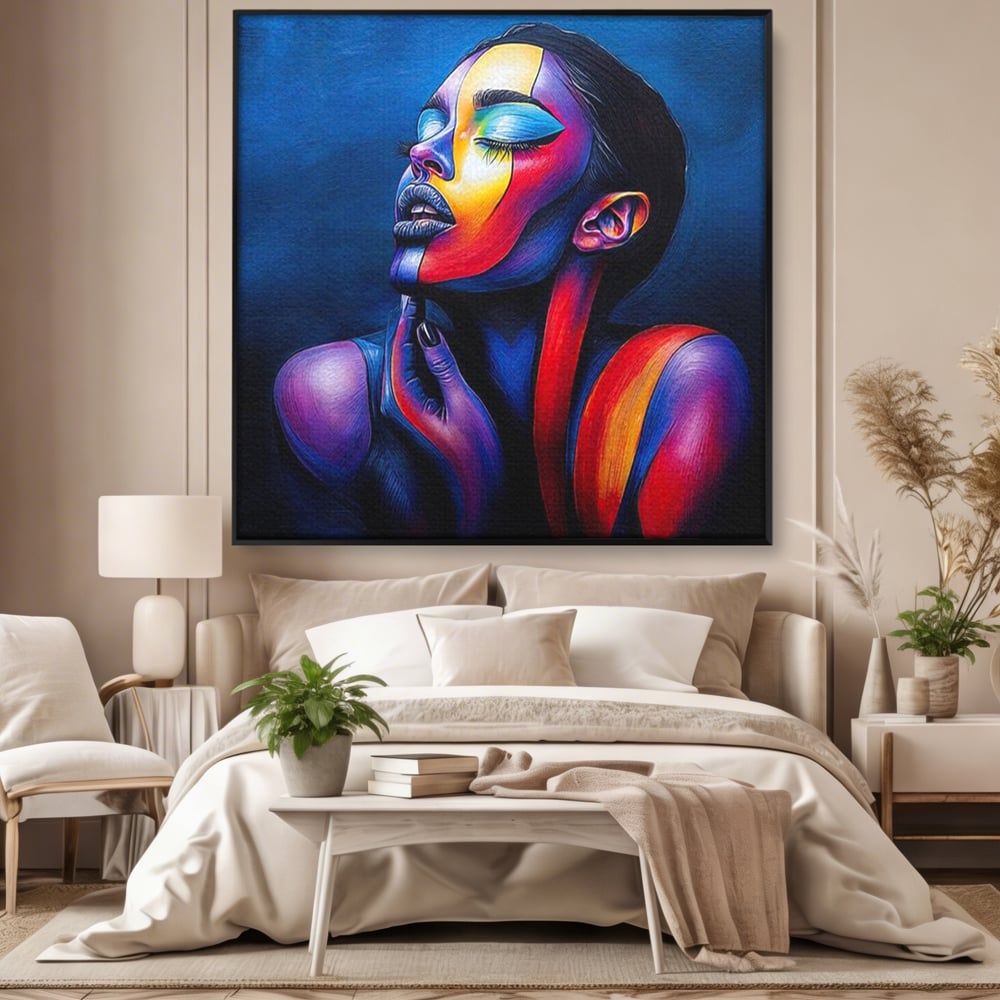 Tablou Canvas Premium, LuxCanva® G1165, O Clipa de Liniste, Tacere, Foc, Umbra, Stralucire, Interioara, Ea, Coloristica, Ganduri, Piele, Dor, Meditatie, Fotomodel, Birou, Living, Dormitor