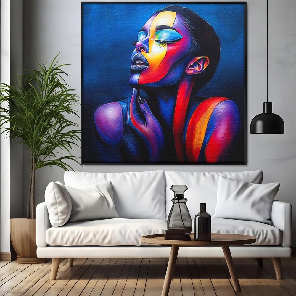 Tablou Canvas Premium, LuxCanva® G1165, O Clipa de Liniste, Tacere, Foc, Umbra, Stralucire, Interioara, Ea, Coloristica, Ganduri, Piele, Dor, Meditatie, Fotomodel, Birou, Living, Dormitor