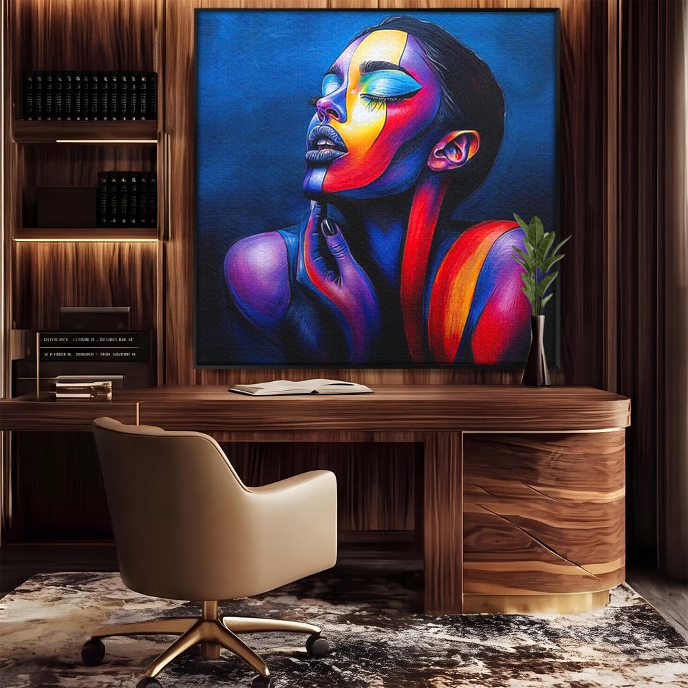 Tablou Canvas Premium, LuxCanva® G1165, O Clipa de Liniste, Tacere, Foc, Umbra, Stralucire, Interioara, Ea, Coloristica, Ganduri, Piele, Dor, Meditatie, Fotomodel, Birou, Living, Dormitor
