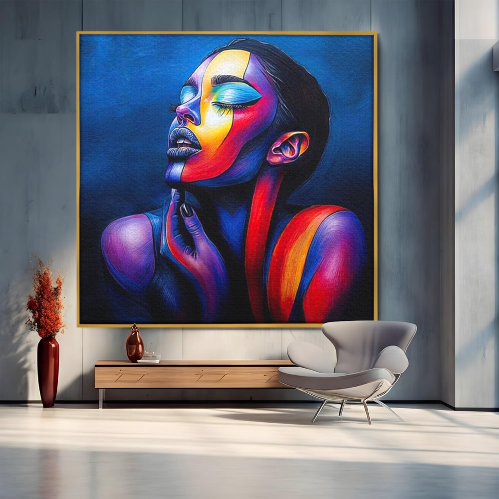 Tablou Canvas Premium, LuxCanva® G1165, O Clipa de Liniste, Tacere, Foc, Umbra, Stralucire, Interioara, Ea, Coloristica, Ganduri, Piele, Dor, Meditatie, Fotomodel, Birou, Living, Dormitor