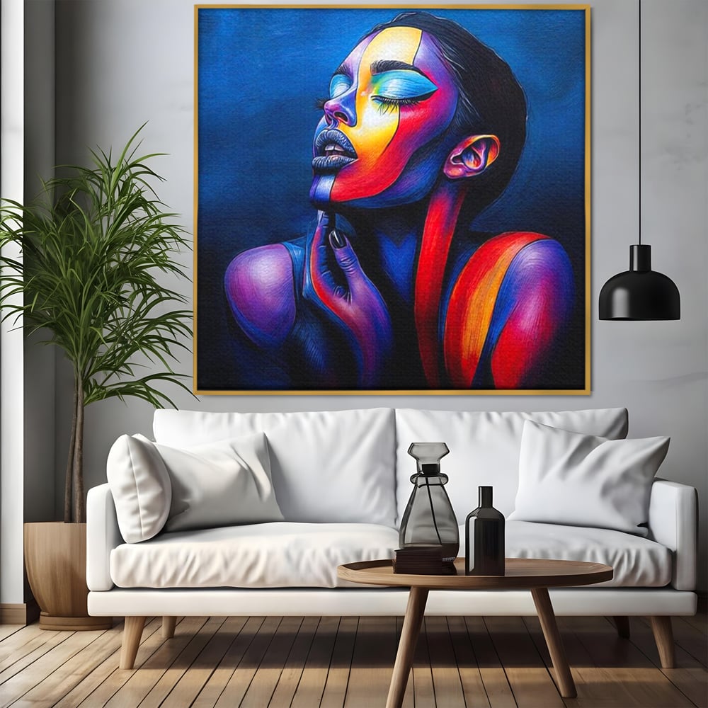Tablou Canvas Premium, LuxCanva® G1165, O Clipa de Liniste, Tacere, Foc, Umbra, Stralucire, Interioara, Ea, Coloristica, Ganduri, Piele, Dor, Meditatie, Fotomodel, Birou, Living, Dormitor