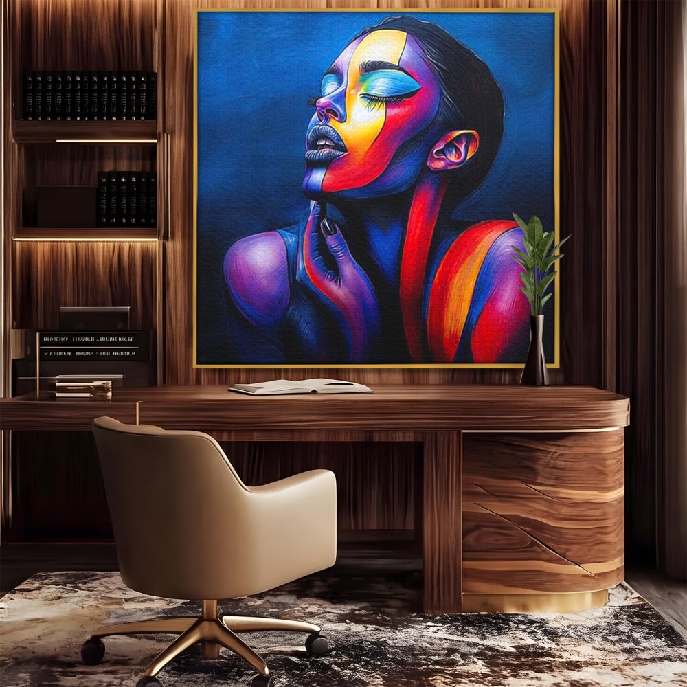 Tablou Canvas Premium, LuxCanva® G1165, O Clipa de Liniste, Tacere, Foc, Umbra, Stralucire, Interioara, Ea, Coloristica, Ganduri, Piele, Dor, Meditatie, Fotomodel, Birou, Living, Dormitor