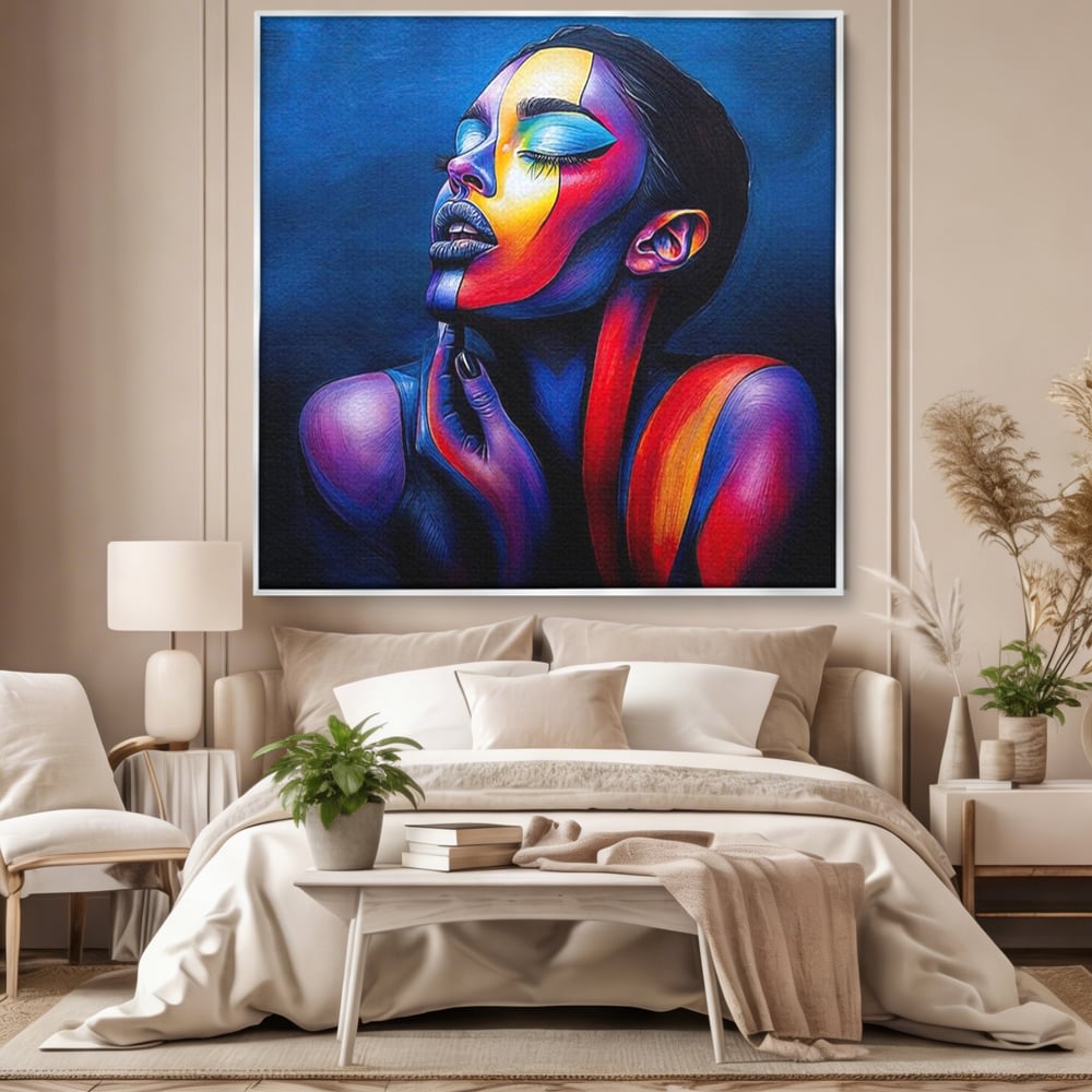 Tablou Canvas Premium, LuxCanva® G1165, O Clipa de Liniste, Tacere, Foc, Umbra, Stralucire, Interioara, Ea, Coloristica, Ganduri, Piele, Dor, Meditatie, Fotomodel, Birou, Living, Dormitor