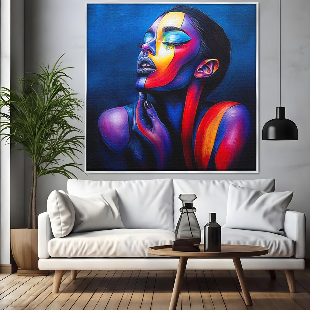 Tablou Canvas Premium, LuxCanva® G1165, O Clipa de Liniste, Tacere, Foc, Umbra, Stralucire, Interioara, Ea, Coloristica, Ganduri, Piele, Dor, Meditatie, Fotomodel, Birou, Living, Dormitor