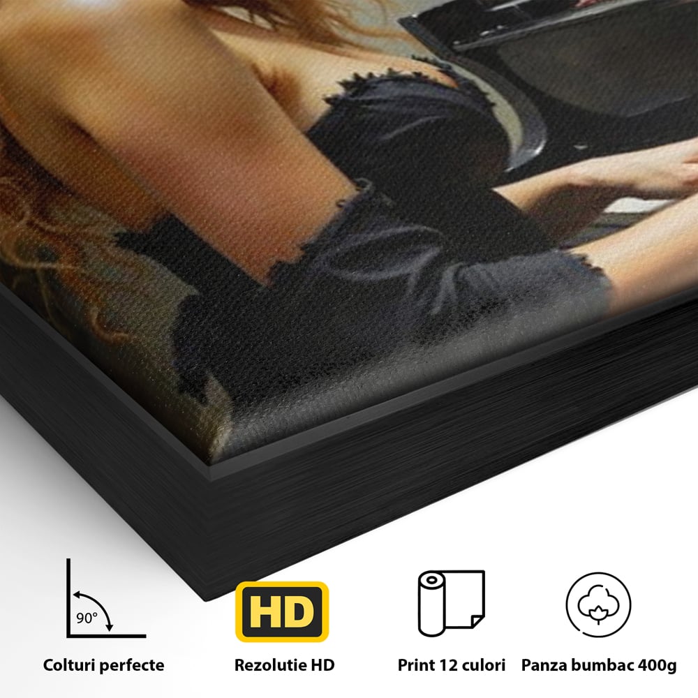 Tablou Canvas Premium, LuxCanva® G1169, Rapsodia Muzei, Simfonie, Melodie, Noapte, Fior, Acorduri, Pian, Domnisoara, Ecou, Armonii, Emotie, Eleganta, Melancolie, Par, Birou, Living, Dormitor