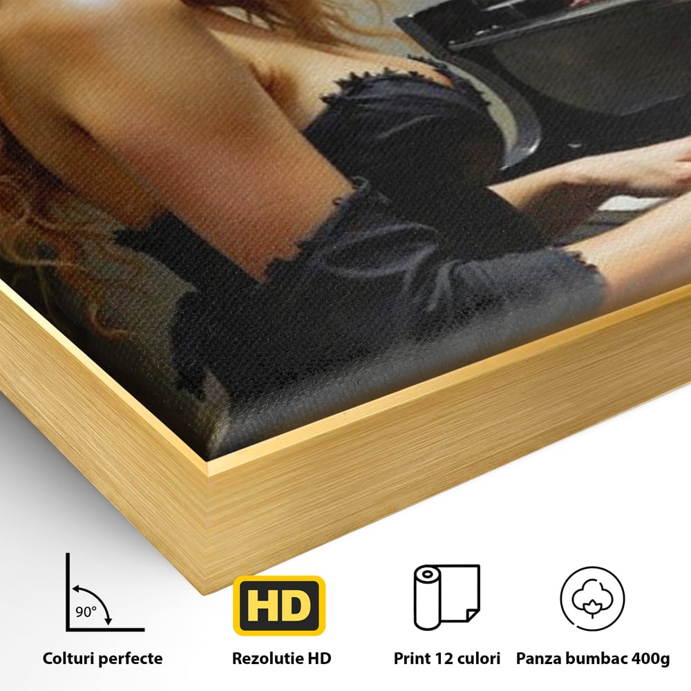 Tablou Canvas Premium, LuxCanva® G1169, Rapsodia Muzei, Simfonie, Melodie, Noapte, Fior, Acorduri, Pian, Domnisoara, Ecou, Armonii, Emotie, Eleganta, Melancolie, Par, Birou, Living, Dormitor