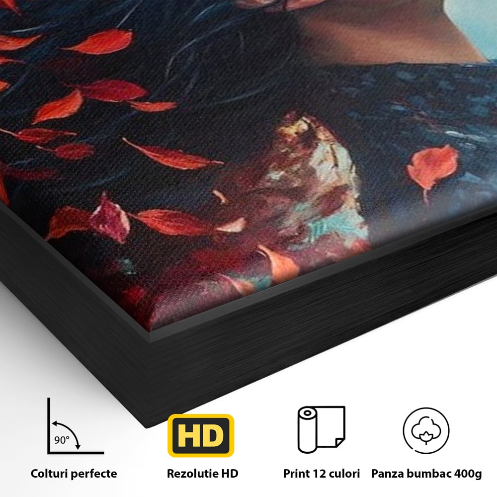 Tablou Canvas Premium, LuxCanva® G1171, Vantul Gandurilor, Ruginiu, Frunze, Clipa, Liniste, Respiratie, Toamna, Serenitate, Poetic, Vant, Introspectie, Zbor, Meditatie, Birou, Living, Dormitor