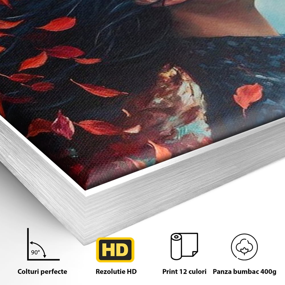 Tablou Canvas Premium, LuxCanva® G1171, Vantul Gandurilor, Ruginiu, Frunze, Clipa, Liniste, Respiratie, Toamna, Serenitate, Poetic, Vant, Introspectie, Zbor, Meditatie, Birou, Living, Dormitor