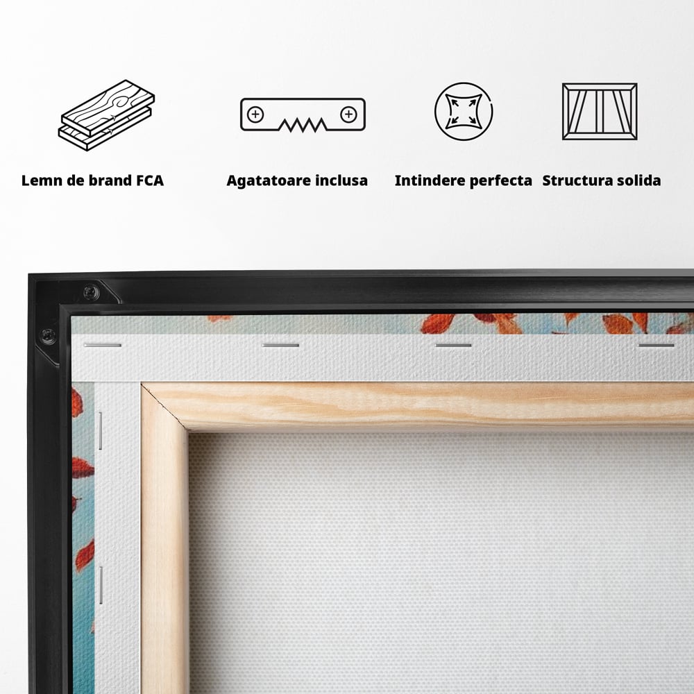Tablou Canvas Premium, LuxCanva® G1171, Vantul Gandurilor, Ruginiu, Frunze, Clipa, Liniste, Respiratie, Toamna, Serenitate, Poetic, Vant, Introspectie, Zbor, Meditatie, Birou, Living, Dormitor