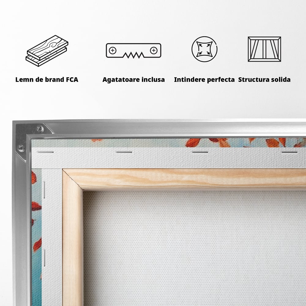 Tablou Canvas Premium, LuxCanva® G1171, Vantul Gandurilor, Ruginiu, Frunze, Clipa, Liniste, Respiratie, Toamna, Serenitate, Poetic, Vant, Introspectie, Zbor, Meditatie, Birou, Living, Dormitor