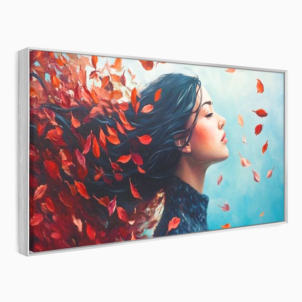 Tablou Canvas Premium, LuxCanva® G1171, Vantul Gandurilor, Ruginiu, Frunze, Clipa, Liniste, Respiratie, Toamna, Serenitate, Poetic, Vant, Introspectie, Zbor, Meditatie, Birou, Living, Dormitor