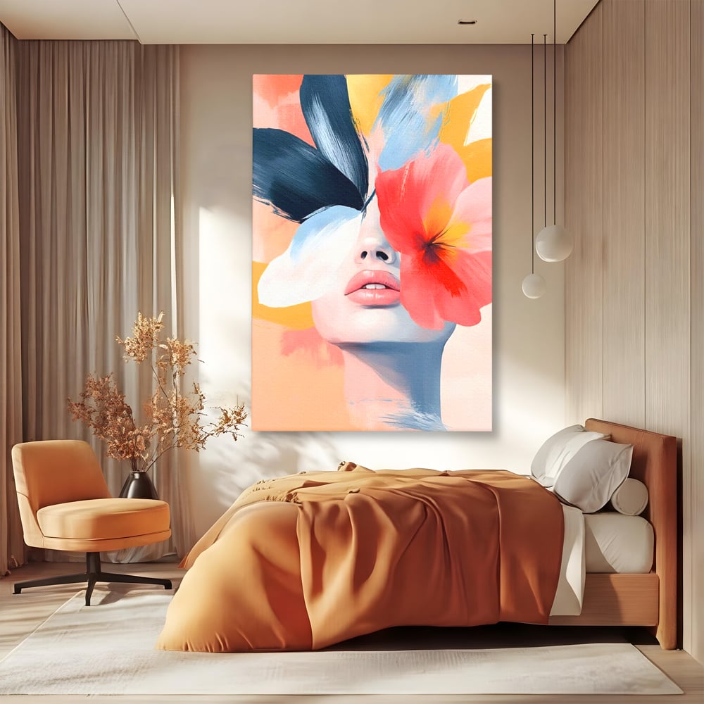 Tablou Canvas Premium, LuxCanva® G1174, Respiratia Naturii, Vis, Colorat, Flori, Petale, Vant, Primavara, Acuarela, Expresivitate, Armonie, Feminitate, Salon, Birou, Living, Dormitor