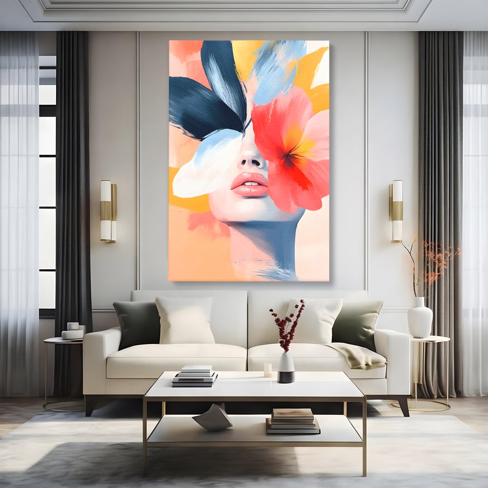 Tablou Canvas Premium, LuxCanva® G1174, Respiratia Naturii, Vis, Colorat, Flori, Petale, Vant, Primavara, Acuarela, Expresivitate, Armonie, Feminitate, Salon, Birou, Living, Dormitor