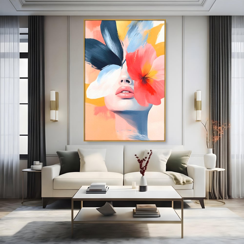 Tablou Canvas Premium, LuxCanva® G1174, Respiratia Naturii, Vis, Colorat, Flori, Petale, Vant, Primavara, Acuarela, Expresivitate, Armonie, Feminitate, Salon, Birou, Living, Dormitor
