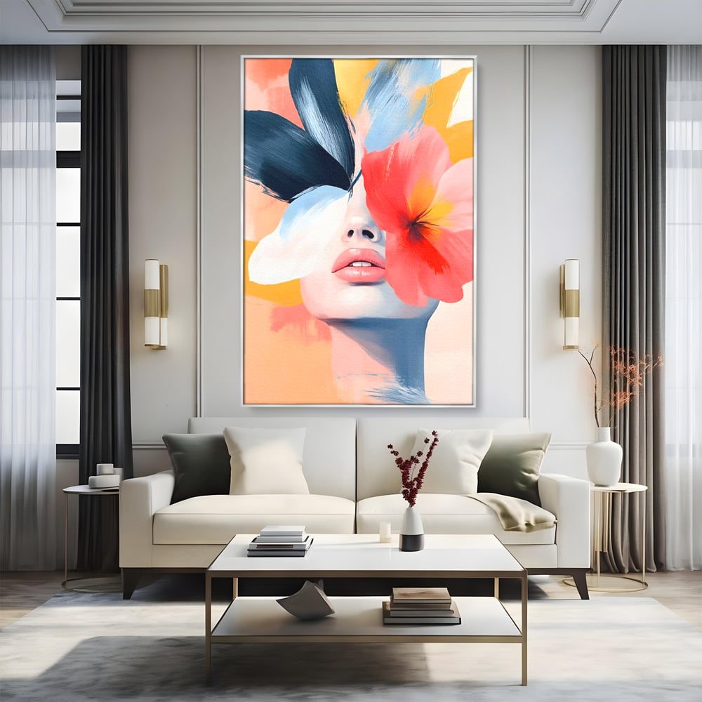 Tablou Canvas Premium, LuxCanva® G1174, Respiratia Naturii, Vis, Colorat, Flori, Petale, Vant, Primavara, Acuarela, Expresivitate, Armonie, Feminitate, Salon, Birou, Living, Dormitor