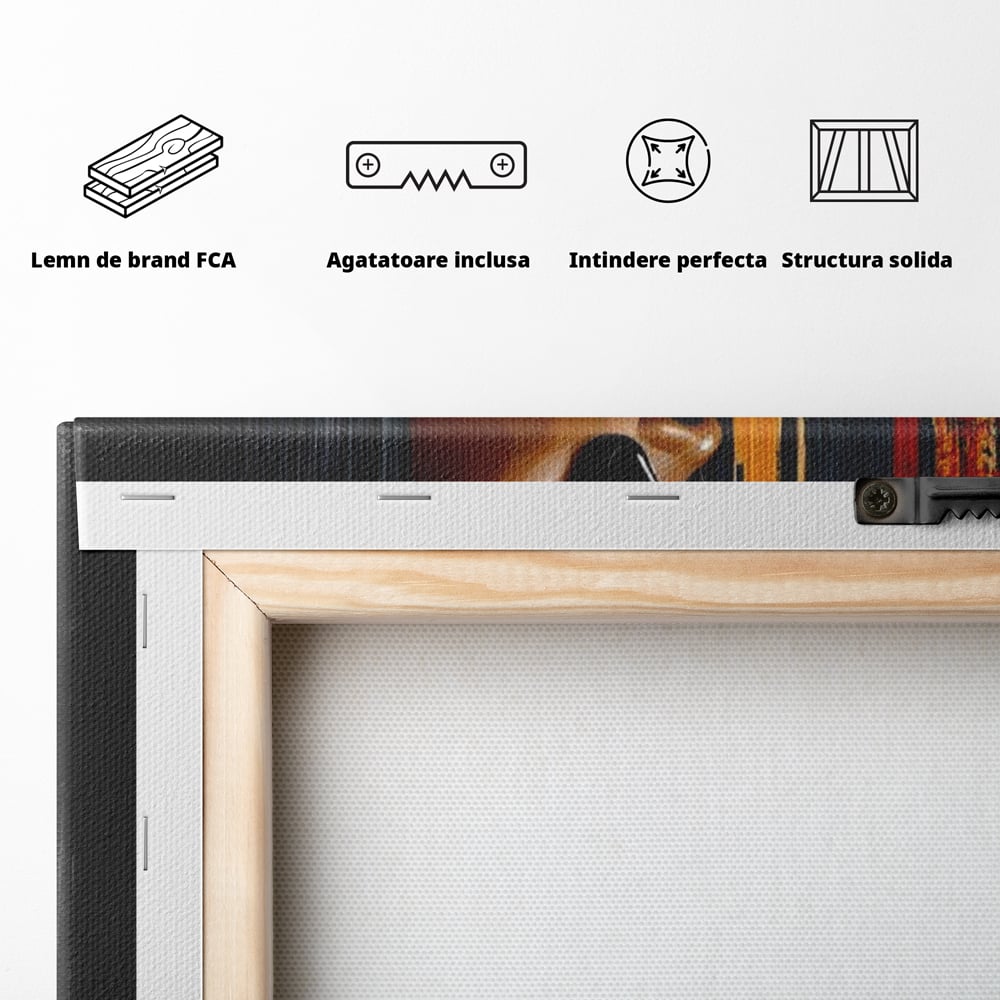 Leinwand Wandkunst Canvas Premium, LuxCanva® G1177, Stadt Spiegel, Seite, Urban, Rot, Schwarz, Gold, Mode, Podium, Podium, Dunkel, Weich, Penumbra, Glow, Tief, Büro, Wohnen, Schlafzimmer