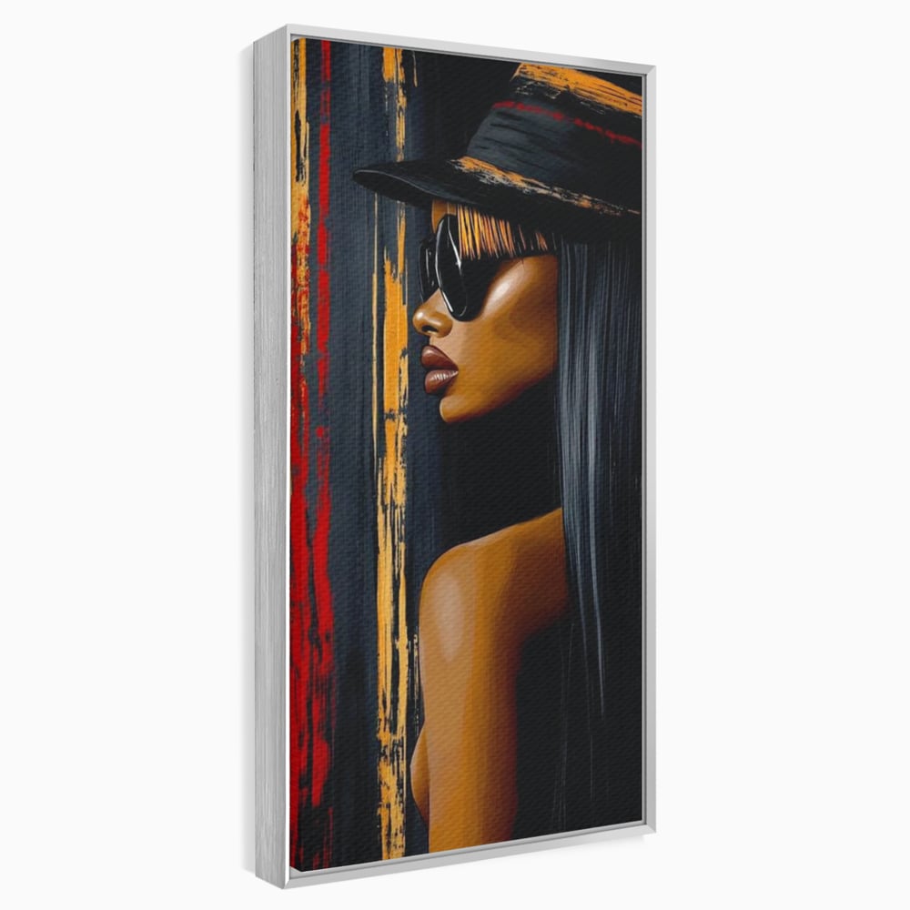 Leinwand Wandkunst Canvas Premium, LuxCanva® G1177, Stadt Spiegel, Seite, Urban, Rot, Schwarz, Gold, Mode, Podium, Podium, Dunkel, Weich, Penumbra, Glow, Tief, Büro, Wohnen, Schlafzimmer
