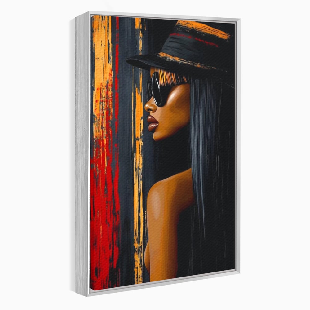 Leinwand Wandkunst Canvas Premium, LuxCanva® G1177, Stadt Spiegel, Seite, Urban, Rot, Schwarz, Gold, Mode, Podium, Podium, Dunkel, Weich, Penumbra, Glow, Tief, Büro, Wohnen, Schlafzimmer