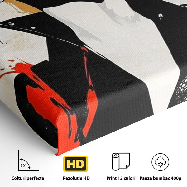 Leinwand Premium Canvas Wall Art, LuxCanva® G1178, Punk Eleganz, Lippenstift, Revolte, Chaos, Frau, Rebell, Glam, Anarchie, Pop Art, Retro, Freiheit, Nonkonformismus, Krieg, Büro, Wohnen, Schlafzimmer