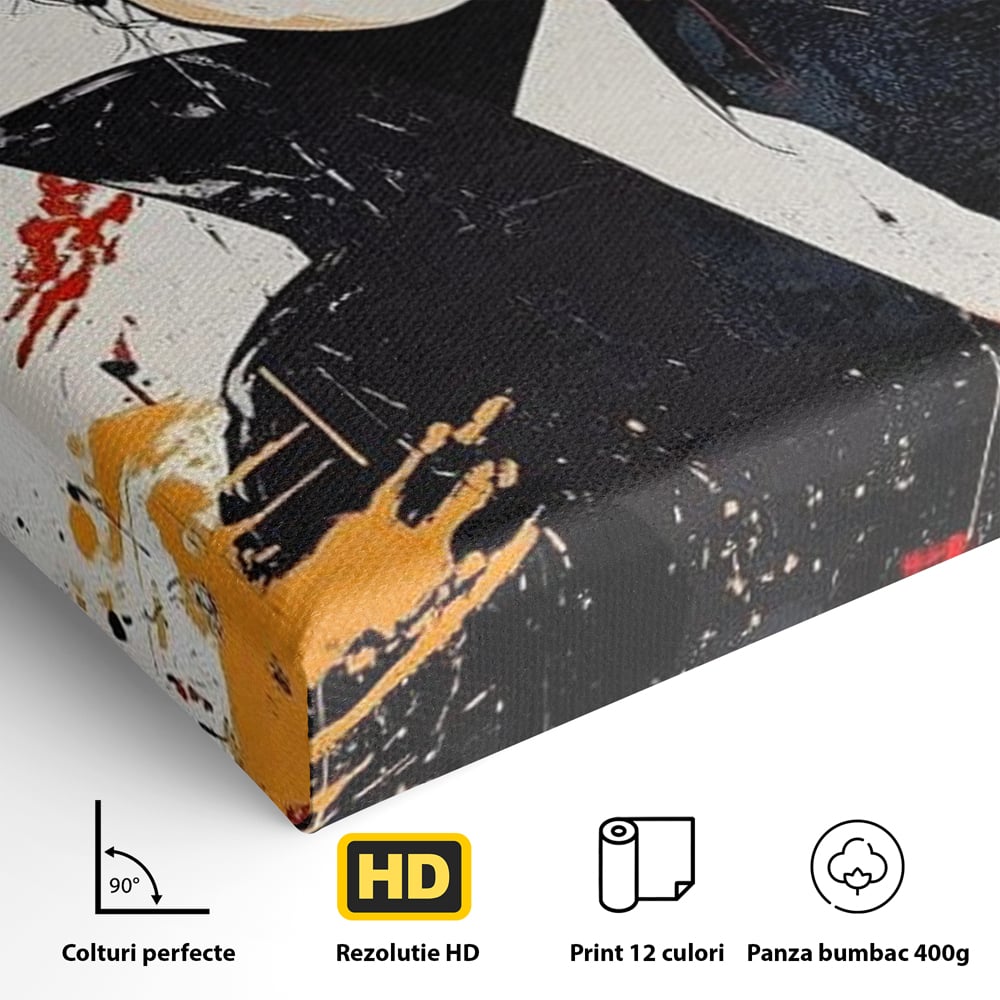 Tablou Canvas Premium, LuxCanva® G1179, Razboinica Glam,  Queen, Punk, Eleganta, Stil, Vestimentatie, Cartier, Club, Show, Muzica, Adrenalina, Umbre, Buze, Birou, Living, Dormitor