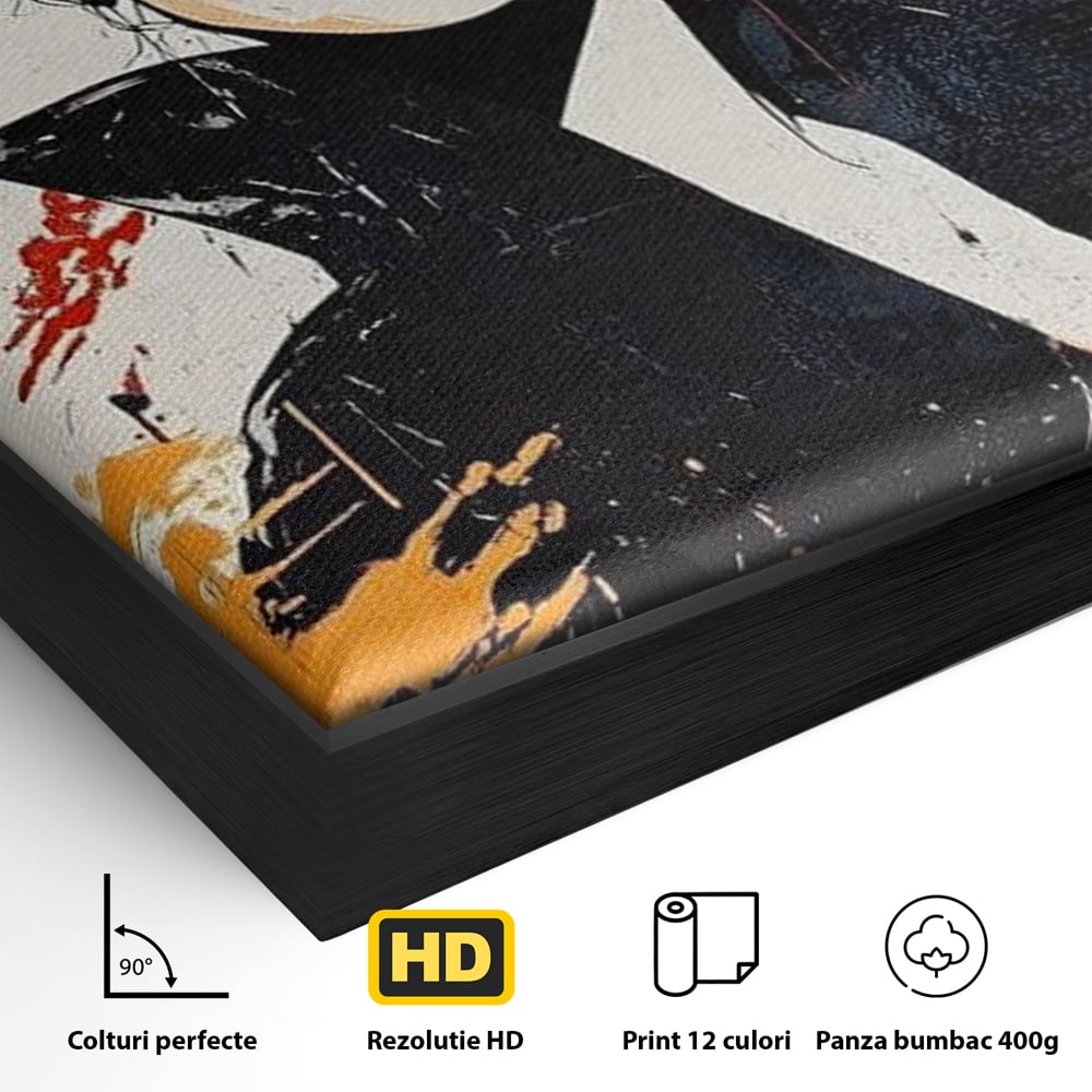 Tablou Canvas Premium, LuxCanva® G1179, Razboinica Glam,  Queen, Punk, Eleganta, Stil, Vestimentatie, Cartier, Club, Show, Muzica, Adrenalina, Umbre, Buze, Birou, Living, Dormitor
