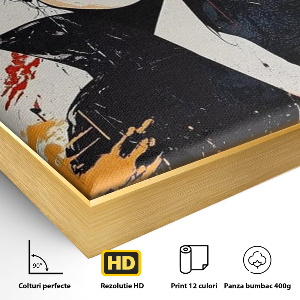Tablou Canvas Premium, LuxCanva® G1179, Razboinica Glam,  Queen, Punk, Eleganta, Stil, Vestimentatie, Cartier, Club, Show, Muzica, Adrenalina, Umbre, Buze, Birou, Living, Dormitor
