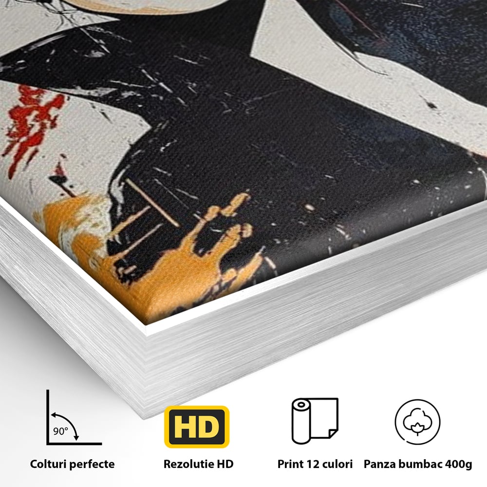 Tablou Canvas Premium, LuxCanva® G1179, Razboinica Glam,  Queen, Punk, Eleganta, Stil, Vestimentatie, Cartier, Club, Show, Muzica, Adrenalina, Umbre, Buze, Birou, Living, Dormitor