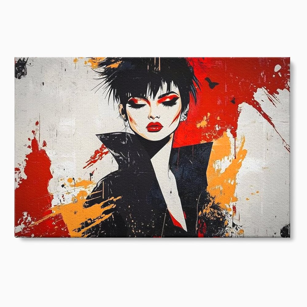 Tablou Canvas Premium, LuxCanva® G1179, Razboinica Glam,  Queen, Punk, Eleganta, Stil, Vestimentatie, Cartier, Club, Show, Muzica, Adrenalina, Umbre, Buze, Birou, Living, Dormitor