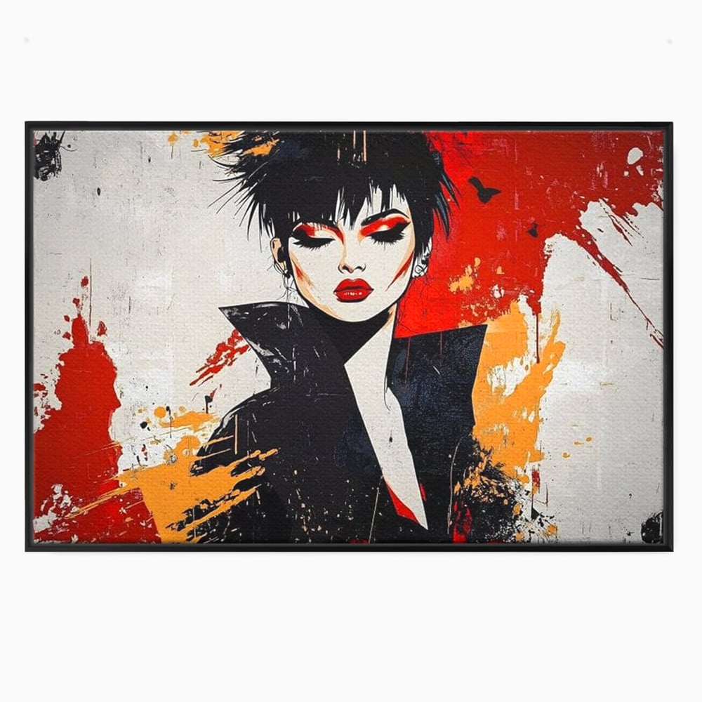 Tablou Canvas Premium, LuxCanva® G1179, Razboinica Glam,  Queen, Punk, Eleganta, Stil, Vestimentatie, Cartier, Club, Show, Muzica, Adrenalina, Umbre, Buze, Birou, Living, Dormitor