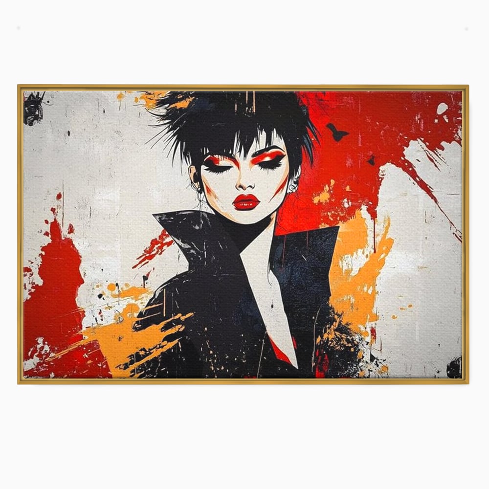 Tablou Canvas Premium, LuxCanva® G1179, Razboinica Glam,  Queen, Punk, Eleganta, Stil, Vestimentatie, Cartier, Club, Show, Muzica, Adrenalina, Umbre, Buze, Birou, Living, Dormitor