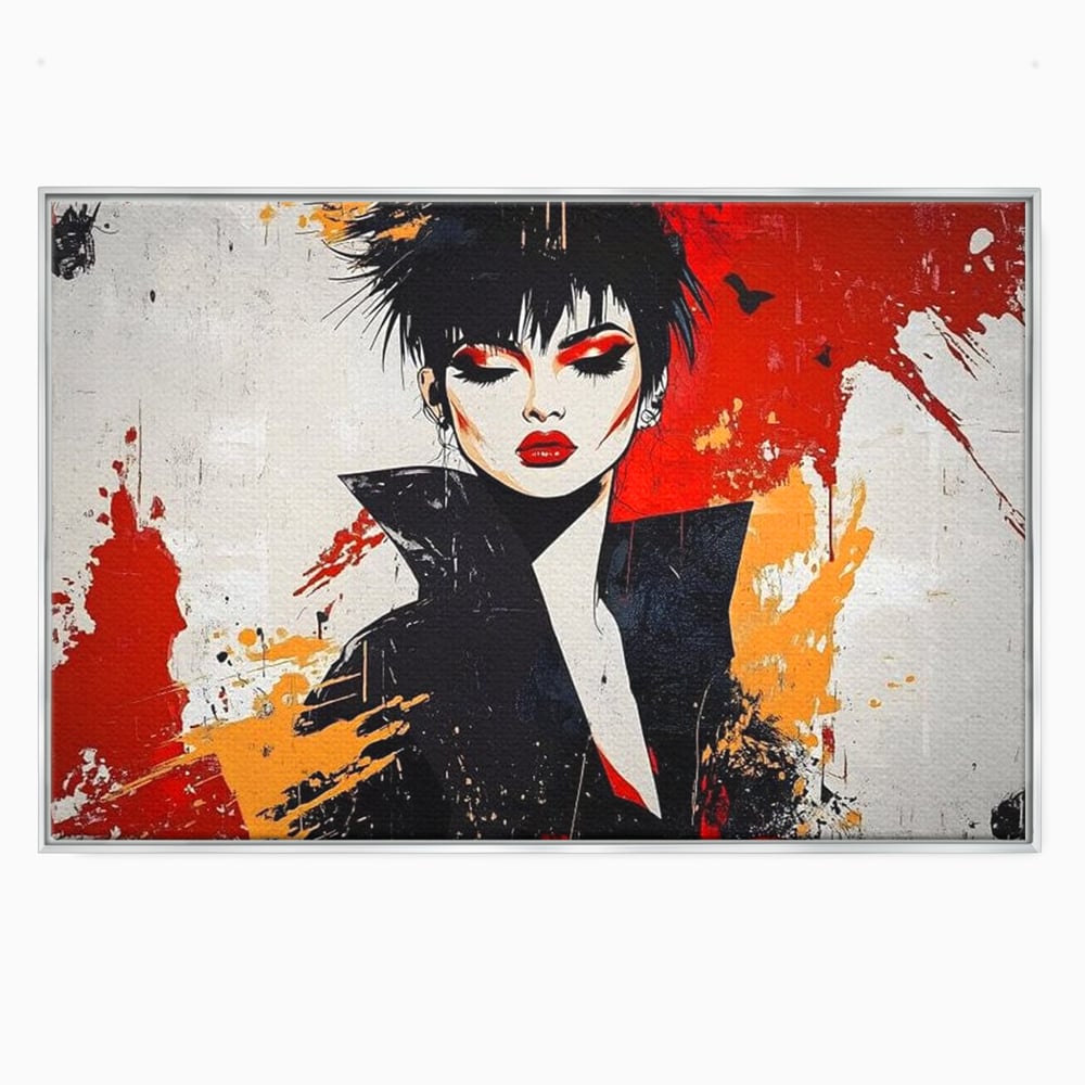 Tablou Canvas Premium, LuxCanva® G1179, Razboinica Glam,  Queen, Punk, Eleganta, Stil, Vestimentatie, Cartier, Club, Show, Muzica, Adrenalina, Umbre, Buze, Birou, Living, Dormitor
