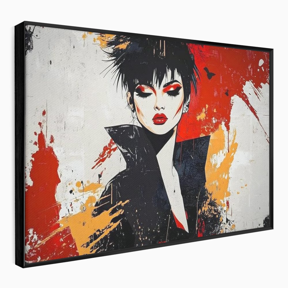 Tablou Canvas Premium, LuxCanva® G1179, Razboinica Glam,  Queen, Punk, Eleganta, Stil, Vestimentatie, Cartier, Club, Show, Muzica, Adrenalina, Umbre, Buze, Birou, Living, Dormitor