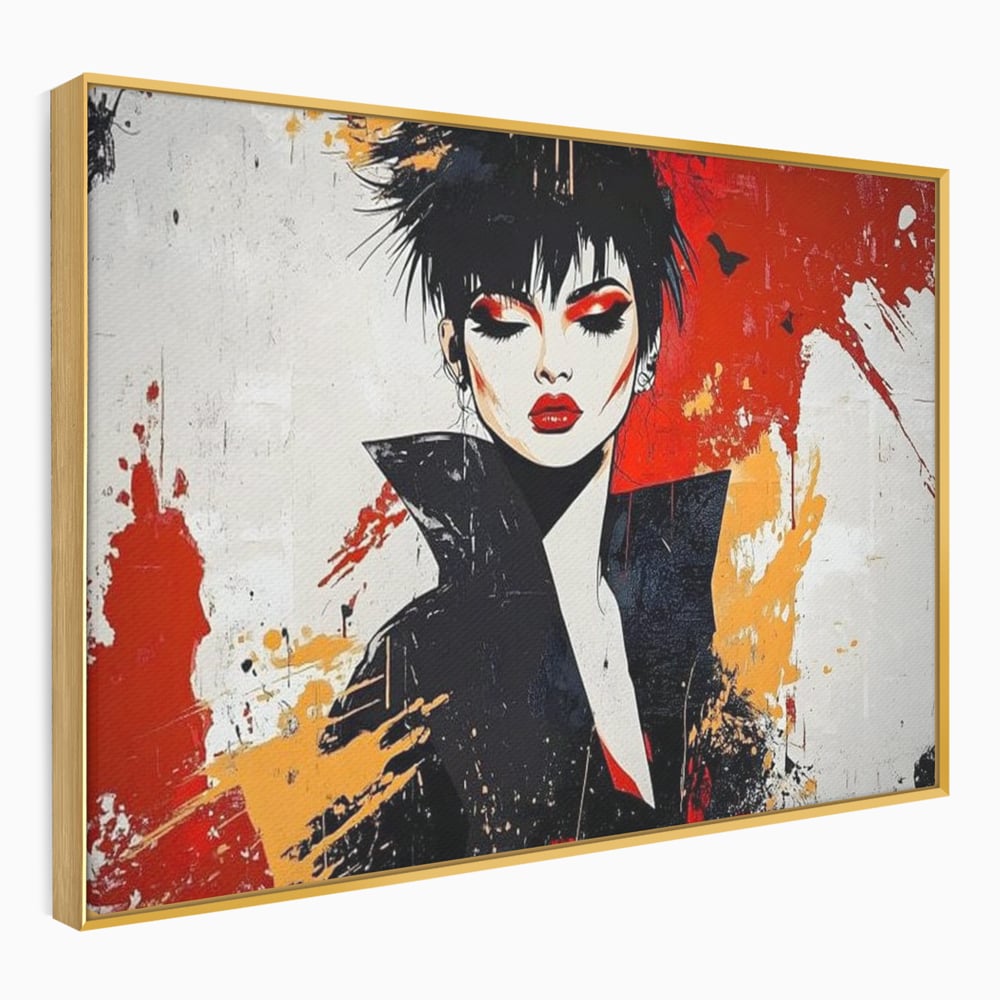 Tablou Canvas Premium, LuxCanva® G1179, Razboinica Glam,  Queen, Punk, Eleganta, Stil, Vestimentatie, Cartier, Club, Show, Muzica, Adrenalina, Umbre, Buze, Birou, Living, Dormitor