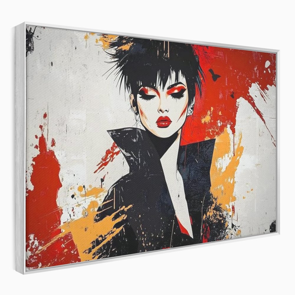 Tablou Canvas Premium, LuxCanva® G1179, Razboinica Glam,  Queen, Punk, Eleganta, Stil, Vestimentatie, Cartier, Club, Show, Muzica, Adrenalina, Umbre, Buze, Birou, Living, Dormitor