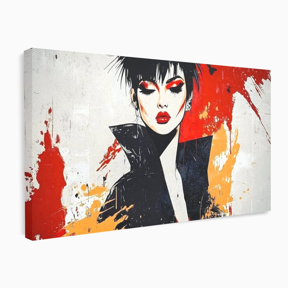 Tablou Canvas Premium, LuxCanva® G1179, Razboinica Glam,  Queen, Punk, Eleganta, Stil, Vestimentatie, Cartier, Club, Show, Muzica, Adrenalina, Umbre, Buze, Birou, Living, Dormitor