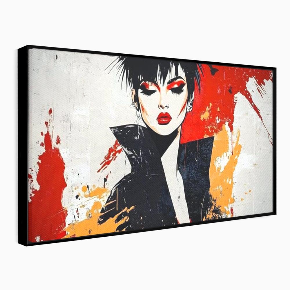 Tablou Canvas Premium, LuxCanva® G1179, Razboinica Glam,  Queen, Punk, Eleganta, Stil, Vestimentatie, Cartier, Club, Show, Muzica, Adrenalina, Umbre, Buze, Birou, Living, Dormitor
