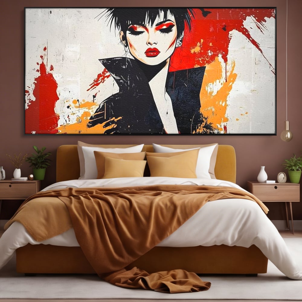 Tablou Canvas Premium, LuxCanva® G1179, Razboinica Glam,  Queen, Punk, Eleganta, Stil, Vestimentatie, Cartier, Club, Show, Muzica, Adrenalina, Umbre, Buze, Birou, Living, Dormitor