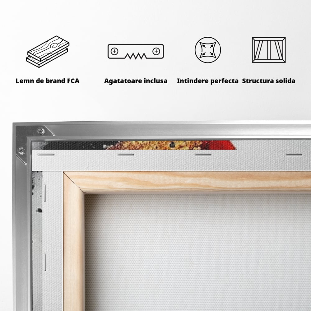 Tablou Canvas Premium, LuxCanva® G1180, Privirea care Curge, Ochi, Gene, Lacrimi, Tacere, Durere, Emotie, Drama, Rosu, Galben, Negru, Stropi, Suferinta, Birou, Living, Dormitor