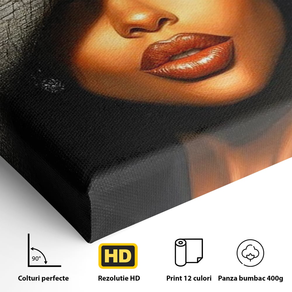 Tablou Canvas Premium, LuxCanva® G1181, Doamna cu Palarie de Argint, Lemn, Eleganta, Glamour, Enigmatica, Noblete, Editorial, Tacere, Arta, Fashion, Sarm, Icon, Chip, Birou, Living, Dormitor