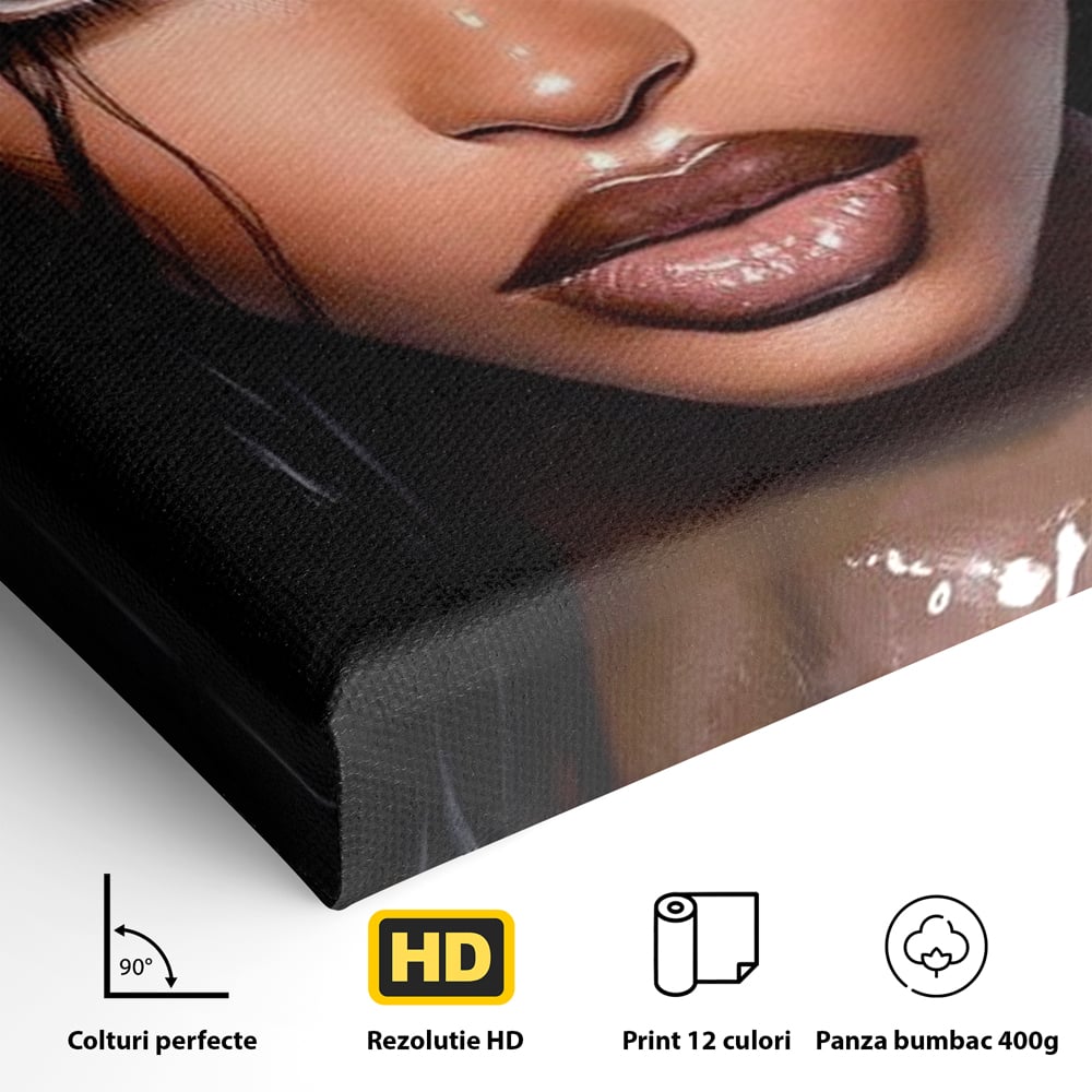 Tablou Canvas Premium, LuxCanva® G1185, Privirea care Topeste, Foc, Privire, Hipnotic, Salbatica, Patrunzatoare, Periculos, Luciu, Dark, Glam, Senzual, Privire, Birou, Living, Dormitor