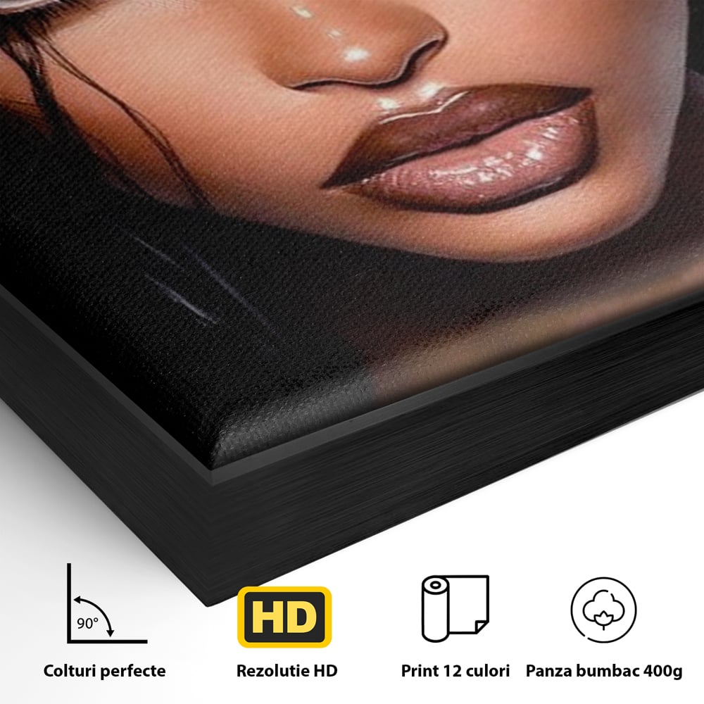 Tablou Canvas Premium, LuxCanva® G1185, Privirea care Topeste, Foc, Privire, Hipnotic, Salbatica, Patrunzatoare, Periculos, Luciu, Dark, Glam, Senzual, Privire, Birou, Living, Dormitor