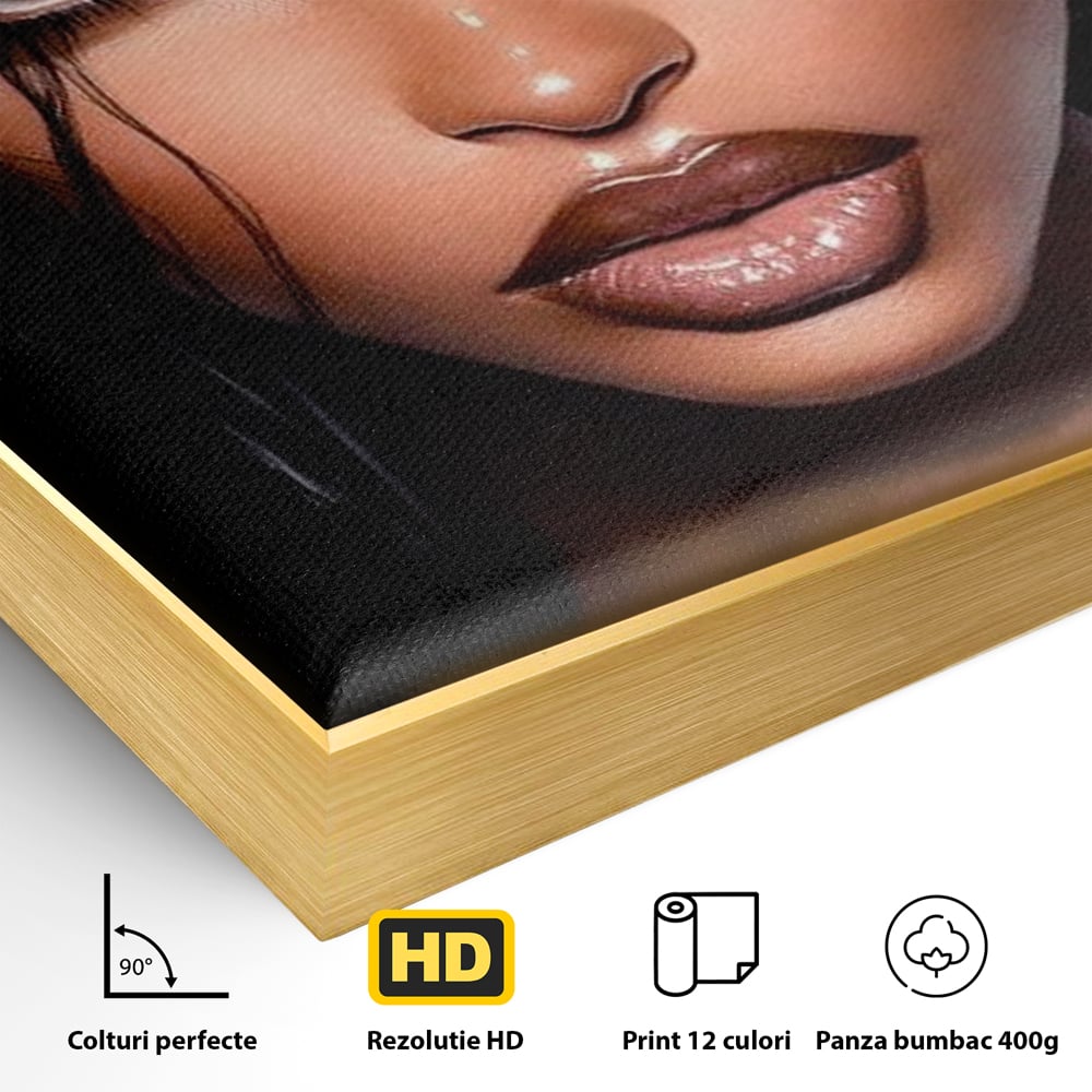 Tablou Canvas Premium, LuxCanva® G1185, Privirea care Topeste, Foc, Privire, Hipnotic, Salbatica, Patrunzatoare, Periculos, Luciu, Dark, Glam, Senzual, Privire, Birou, Living, Dormitor